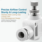 6mm OD Inline Air Flow Control Valve Push Fit Speed Controller 5Pcs