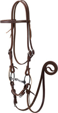 Weaver Leather Working Tack Bridle with Ring Snaffle Mouth Bit, Golden Chestnut