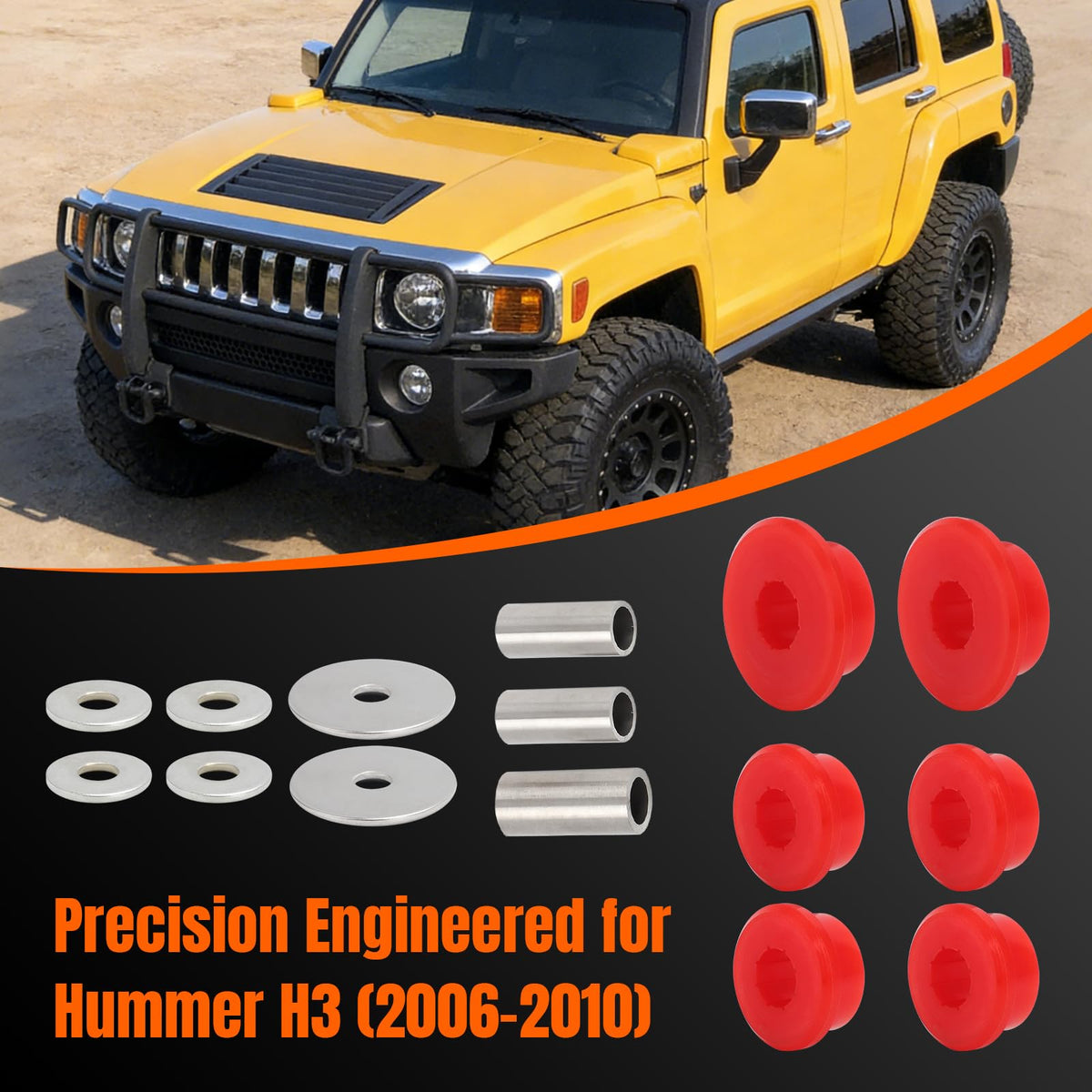 Foruly Front Differential Mount Bushing Kit for Hummer H3, Polyurethane