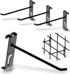 Double Gridwall Hooks- 24 Pcs Display Hooks for Grid Wall Panel- Grid Wall Hooks 6 inch with Extra Hook On The