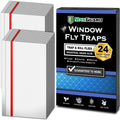 Window Fly Traps (24 XL Traps) Catch & Kill Houseflies, Flying Insects & Bugs. Non-Toxic Sticky Glue Traps Fly Killer