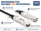Intellinet 40G QSFP+ Passive DAC Twinax Cable, 10 ft