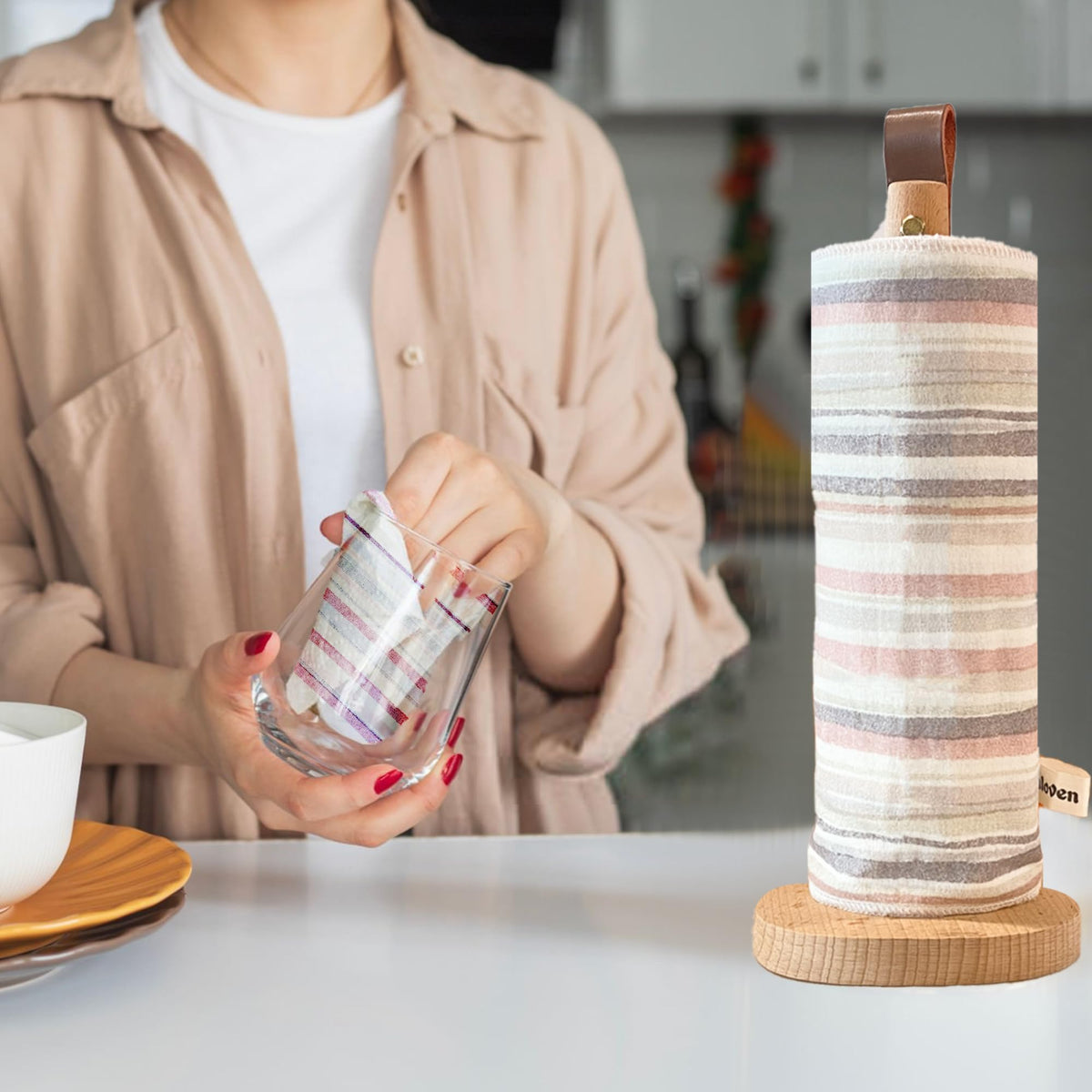 Reusable Paper Towels 30 Pack Cotton Flannel Washable Cloth Roll