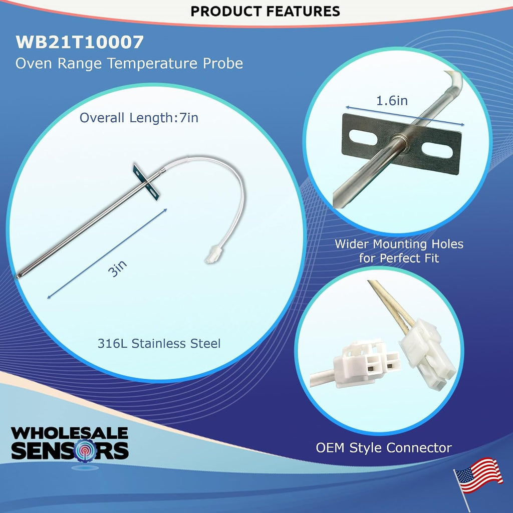 Replacement GE WB21T10007 Oven Temperature Sensor Assembly 12-Month Warranty & USA Support
