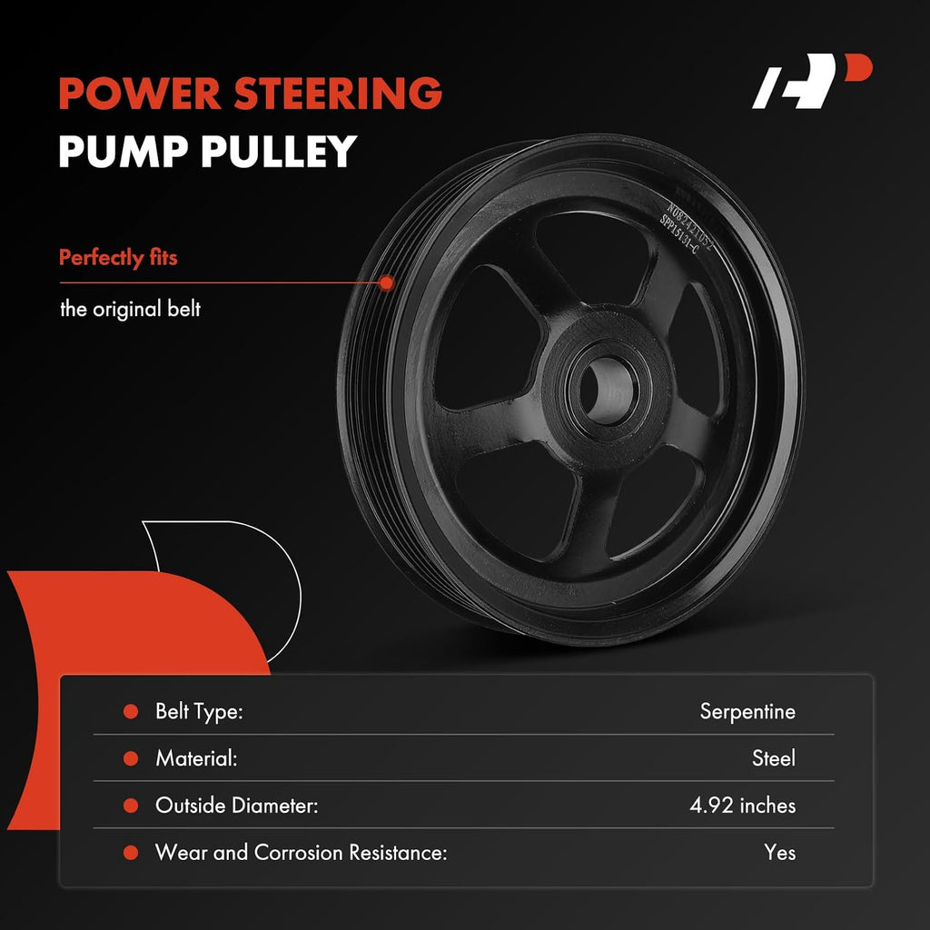 A-Premium Power Steering Pump Pulley, Compatible with Chevrolet & GMC