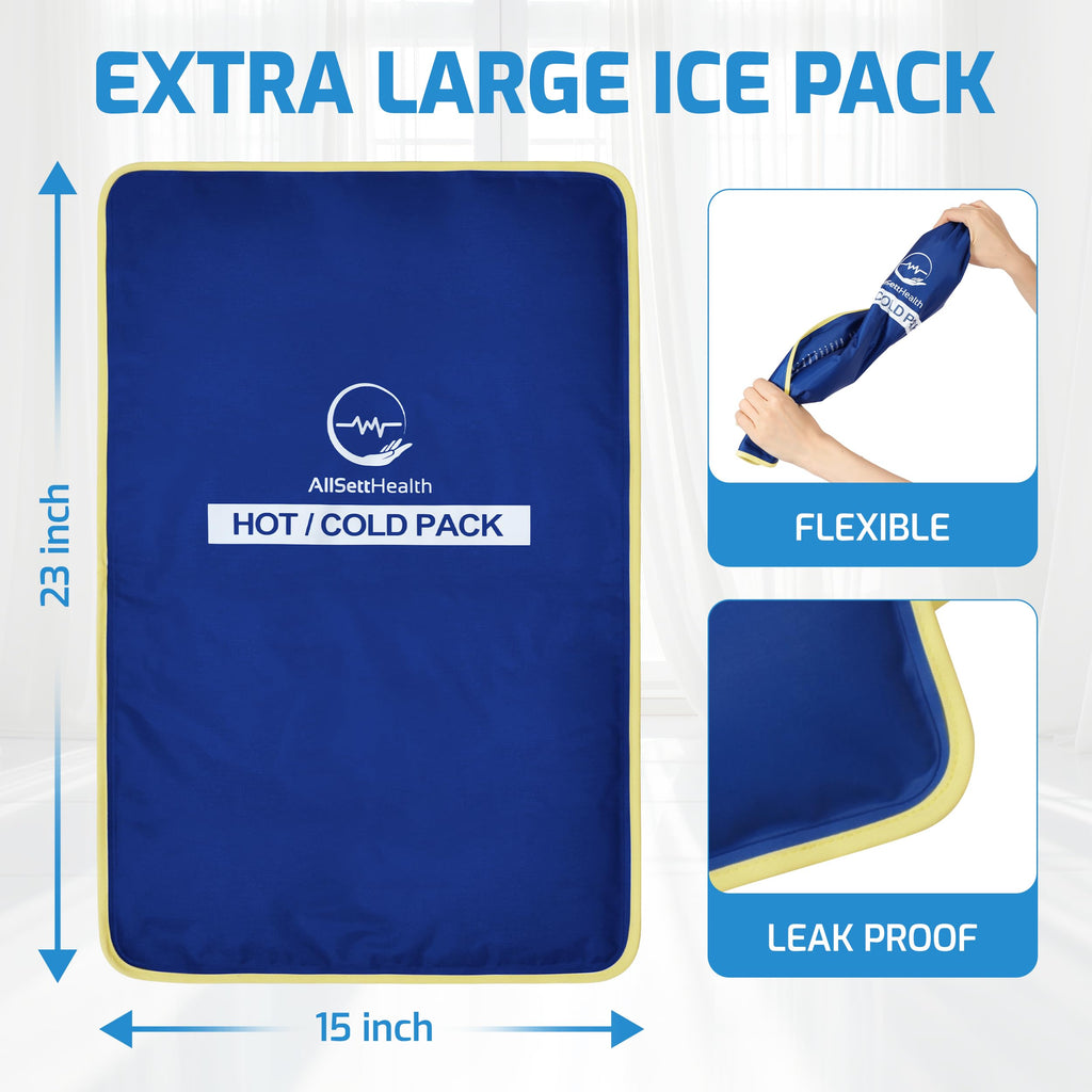 Extra Large Reusable Ice Pack for Injuries, Gel Ice Pack for Back Pain