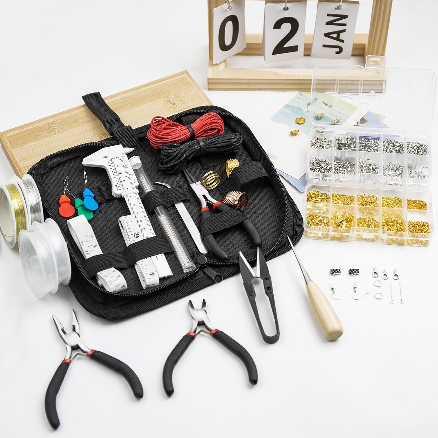 Jewelry Making Supplies Kit, Repair Tools with Accessories | Jewelry Making Kit for Adults and Beginners, Wire