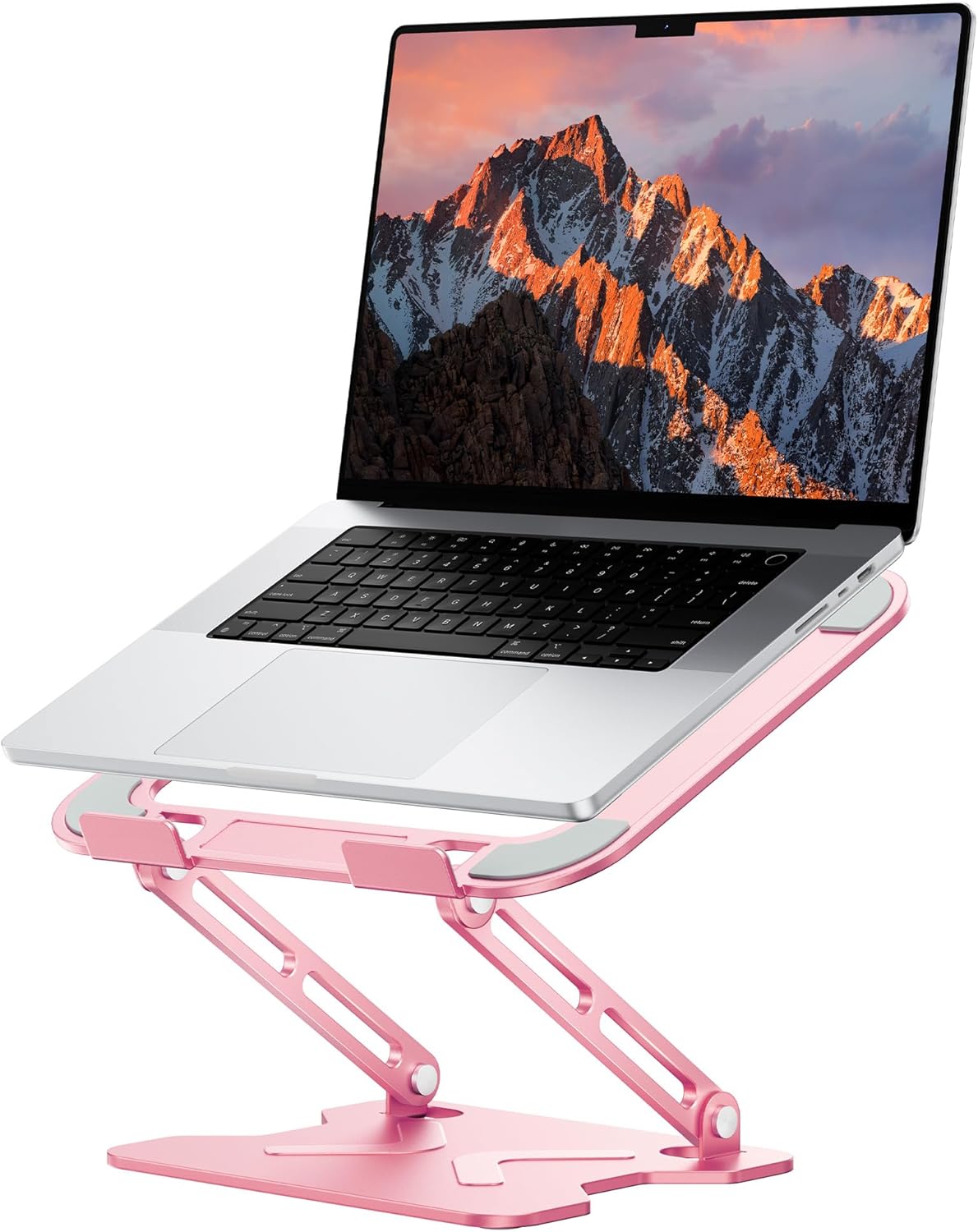 Adjustable Laptop Stand for Desk, Metal Foldable Laptop Riser, Portable Laptop Holder Mount, Ventilated Cooling