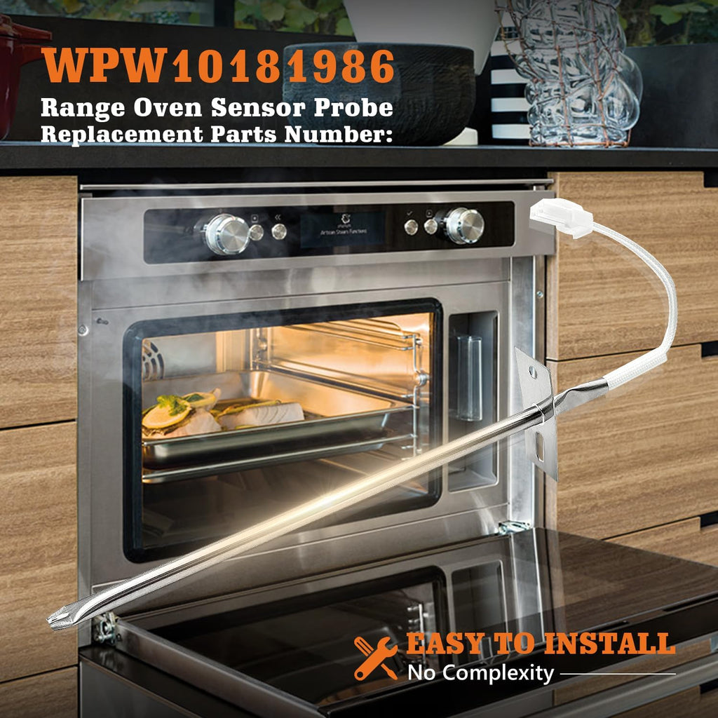 W10181986 Range Oven Sensor Probe for Whirlpool Maytag, Replace 8273902