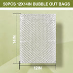 50PCS 12x14"Bubble Pouches,Shockproof Cushioning Protection