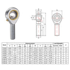uxcell POSB8 1/2 Inch Male Rod End Bearing Set - 2pcs of 1/2-20 Left and Right Hand Thread Rod Ends with Jam Nut