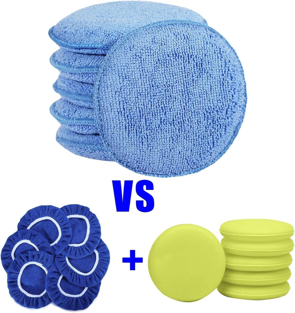 Microfiber Wax Applicator Pads, Car Wax Applicator, Buffing & Detail Polishing Foam Pads for Car Cleaning and Fine