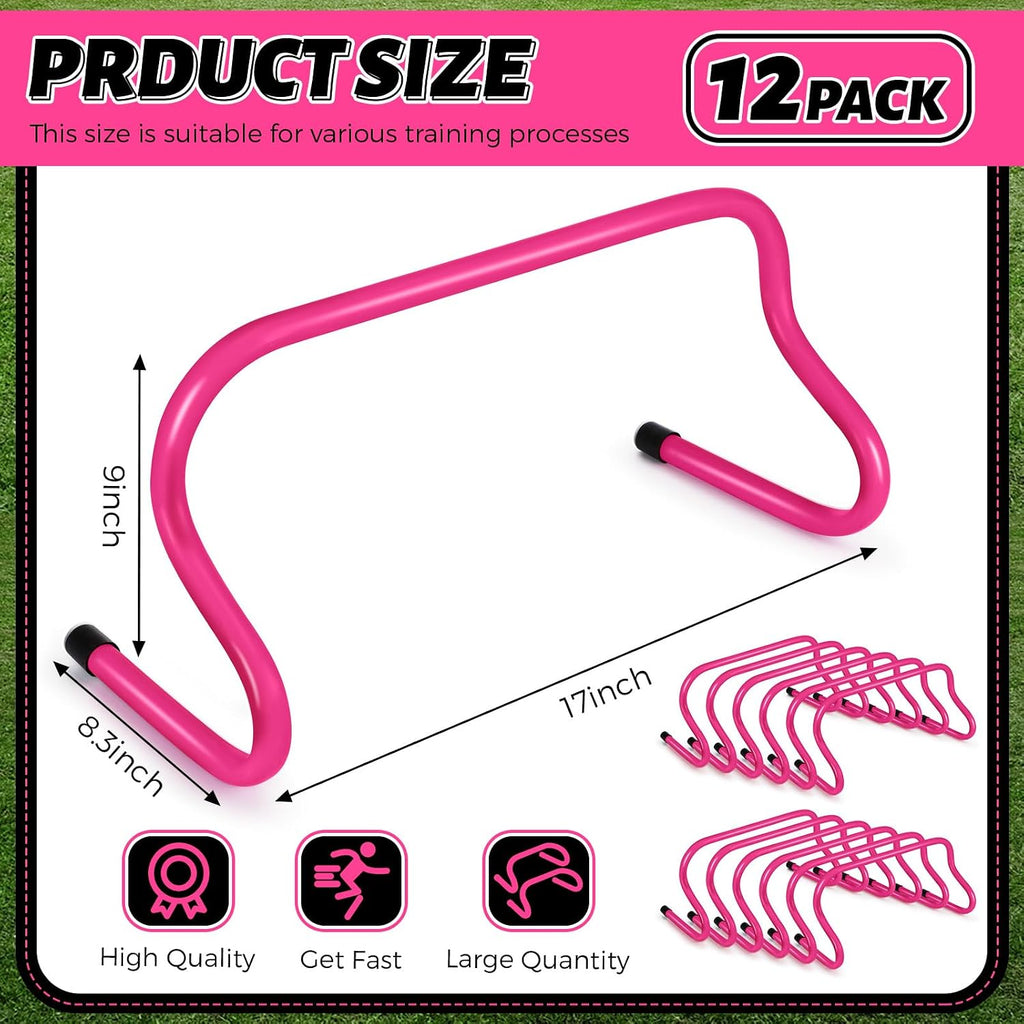 12 Pcs 9" Speed Training Agility Hurdles for Athletes Reliable Training Hurdle Plyometric All Purpose Practice