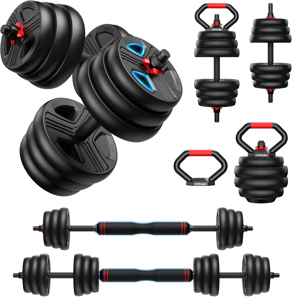 Adjustable dumbbell set,20/35/45/55/70/90lbs Free Weights set with upgraded nut, 5 in 1 Weight Set Used as