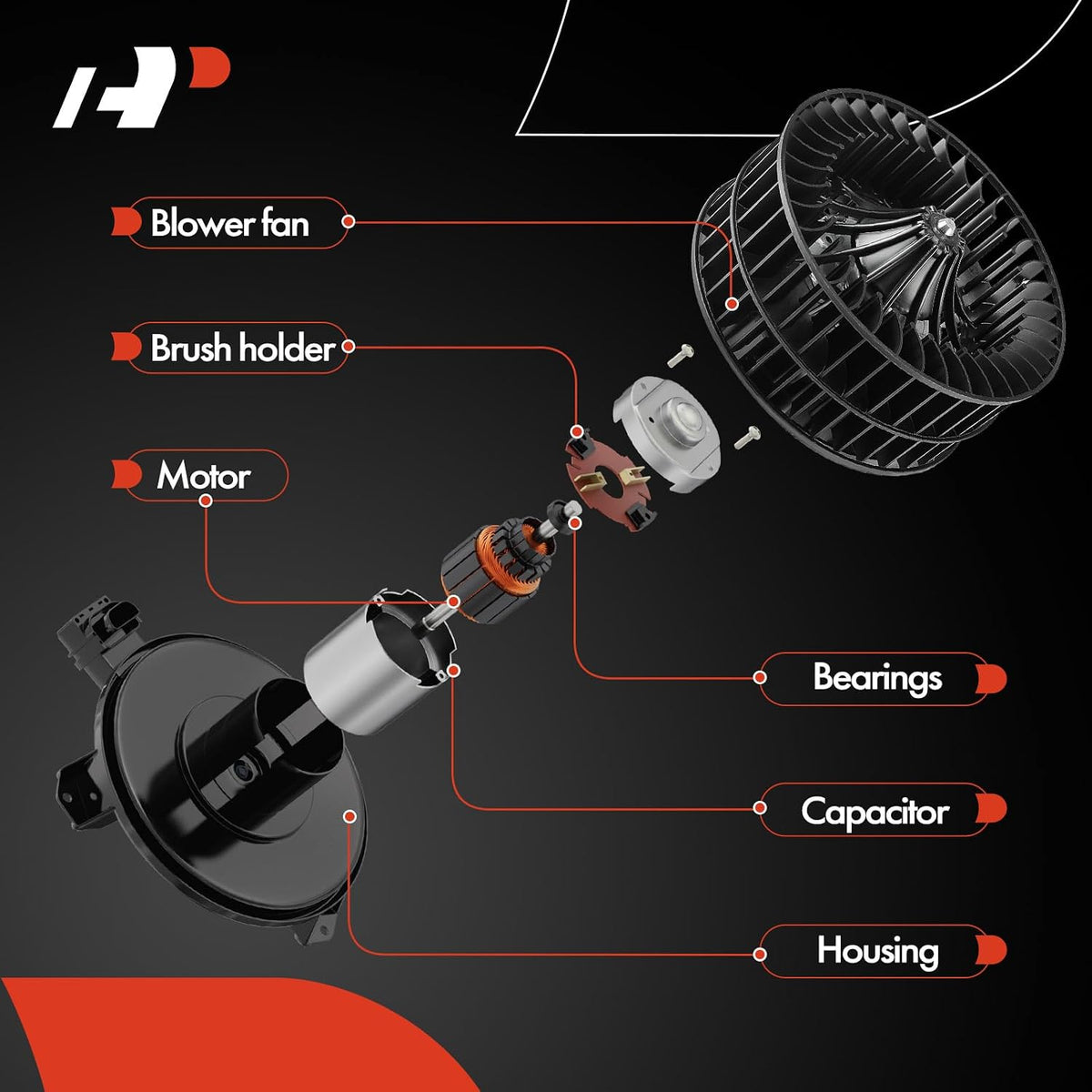 A-Premium Front HVAC Heater Blower Motor with Fan Cage