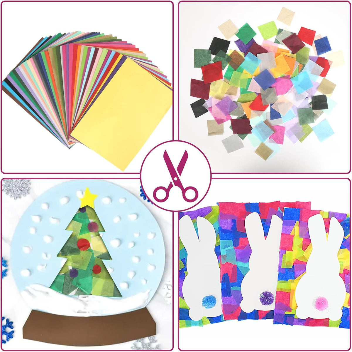 400 Sheets Rainbow Tissue Paper Bulk, 40 Colors 11.5in x 8in
