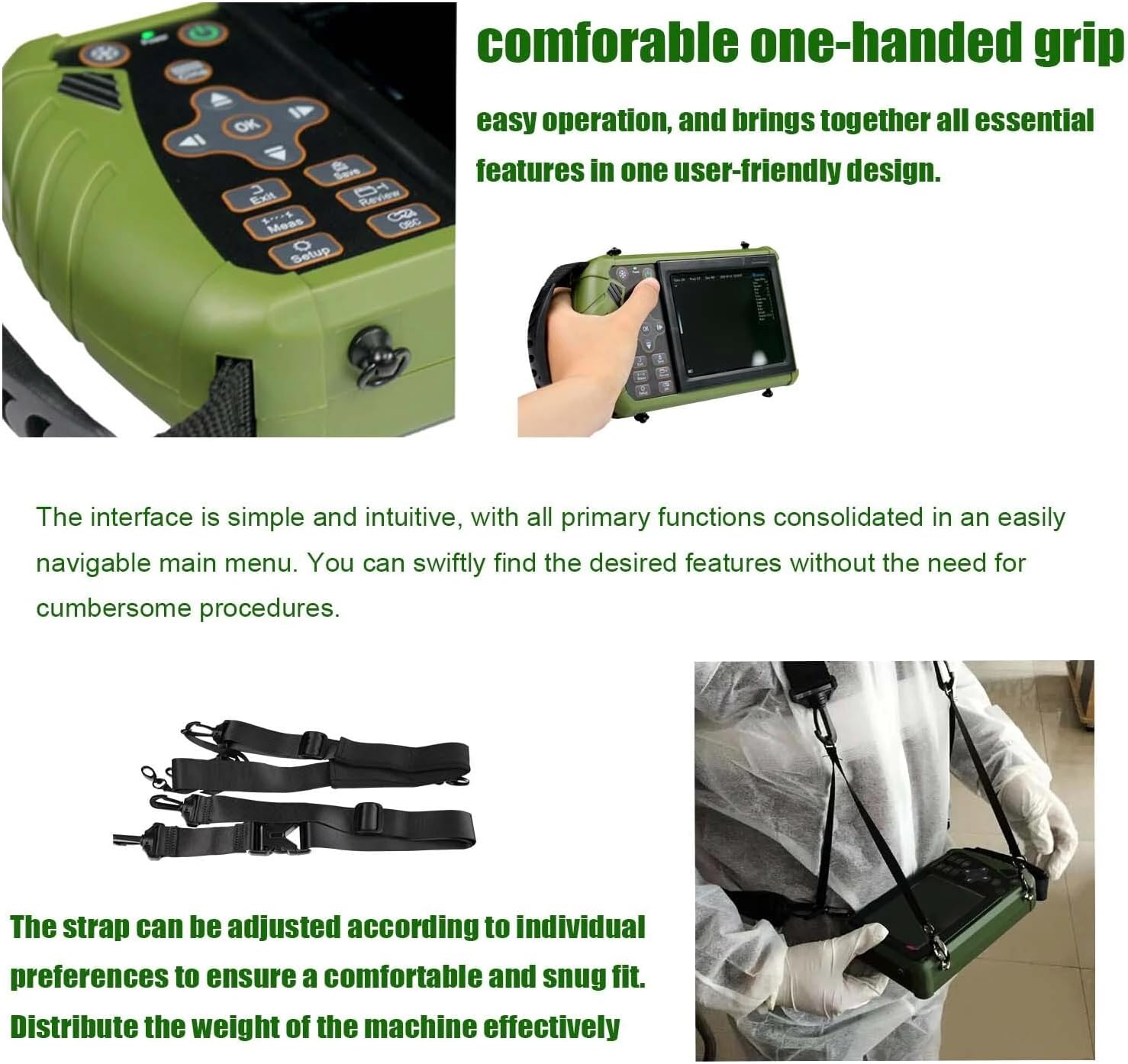 Rectal & Convex Dual-Use Probe Veterinary Ultrasound Machine for Cattle and Horse, Portable Handheld Vet Scanner for