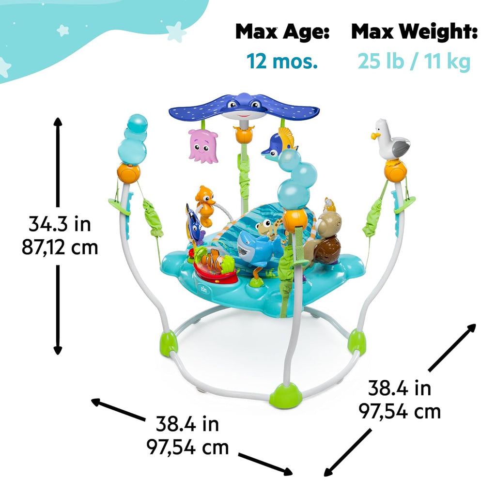 Disney Baby Finding Nemo Sea of Activities Baby Activity Center Jumper with Interactive Toys, Lights, Songs & Sounds