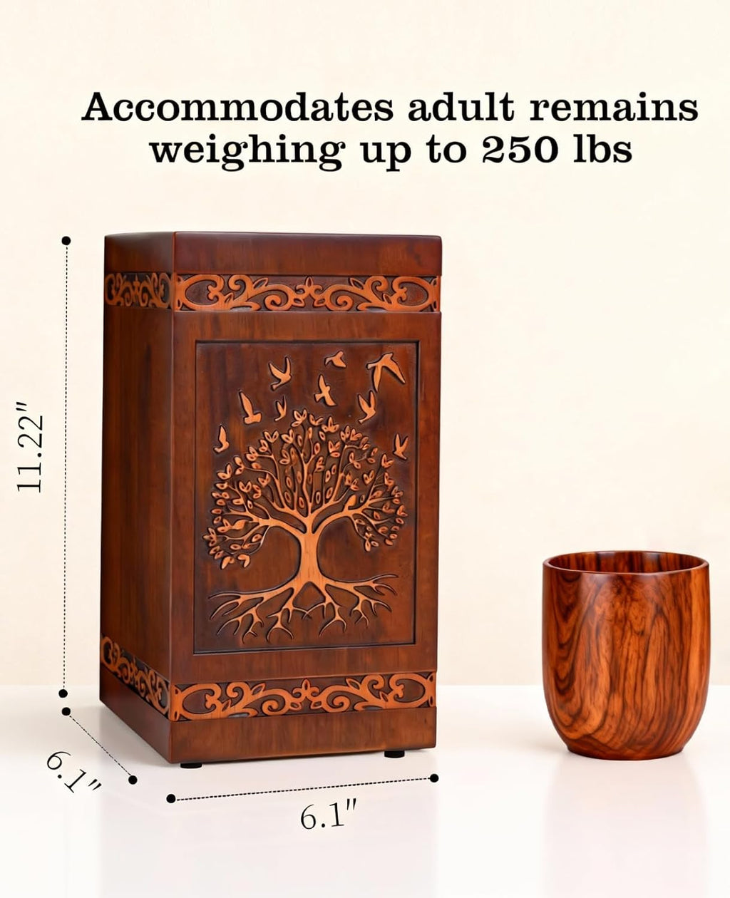 Wooden Urns for Human Ashes Adult Male Female Large Cremation Urn