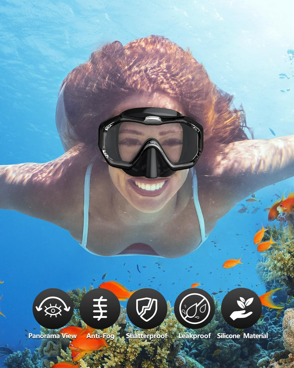 WSTOO Adults Swim Goggles with Nose Cover to Prevent Water Inhaling, Anti-Fog Swimming Mask for Youth Men Women