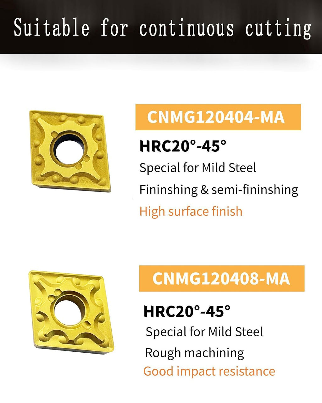 CNMG431& 432 External Carbide Turning Inserts Semi Finishing for Steel