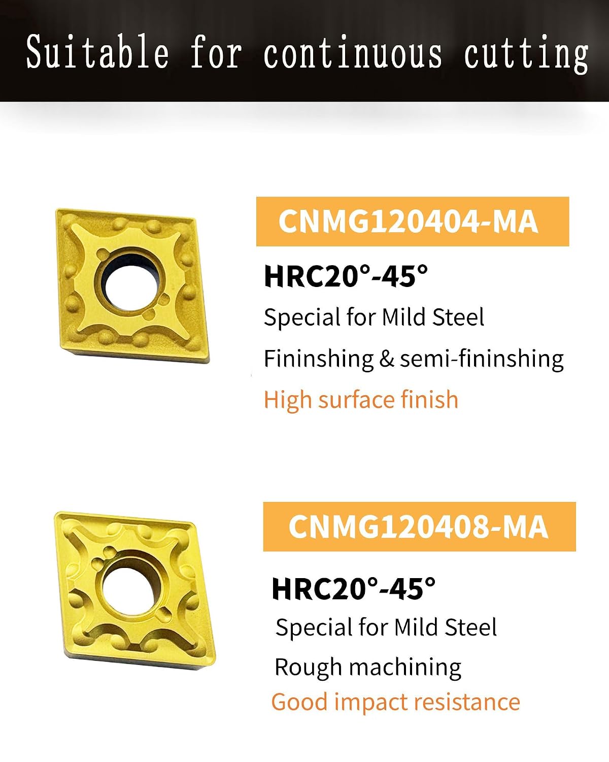 CNMG431& 432 External Carbide Turning Inserts Semi Finishing for Steel