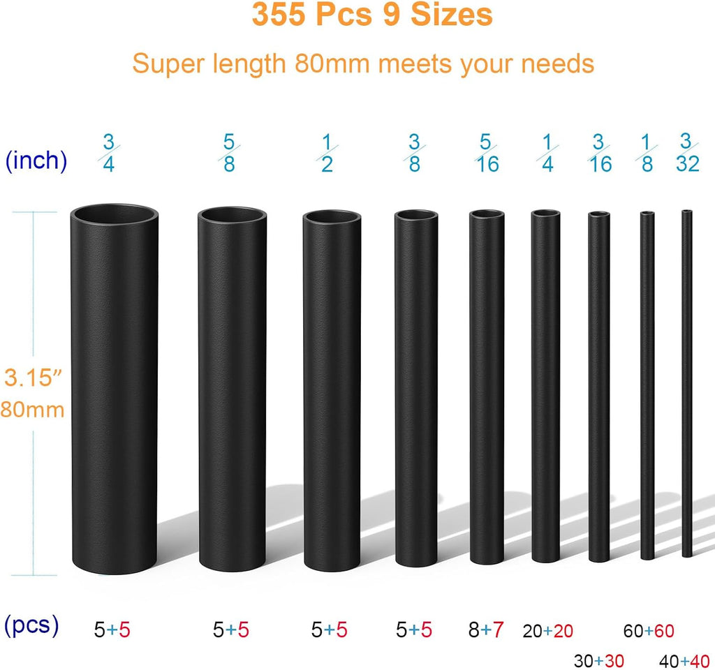 Heat Shrink Tubing Kit 355pcs Shrink Wrap Tube Electrical Wire Connectors