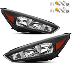 Headlights Assembly Compatible With 2015-2018 Ford Focus Halogen Headlamp