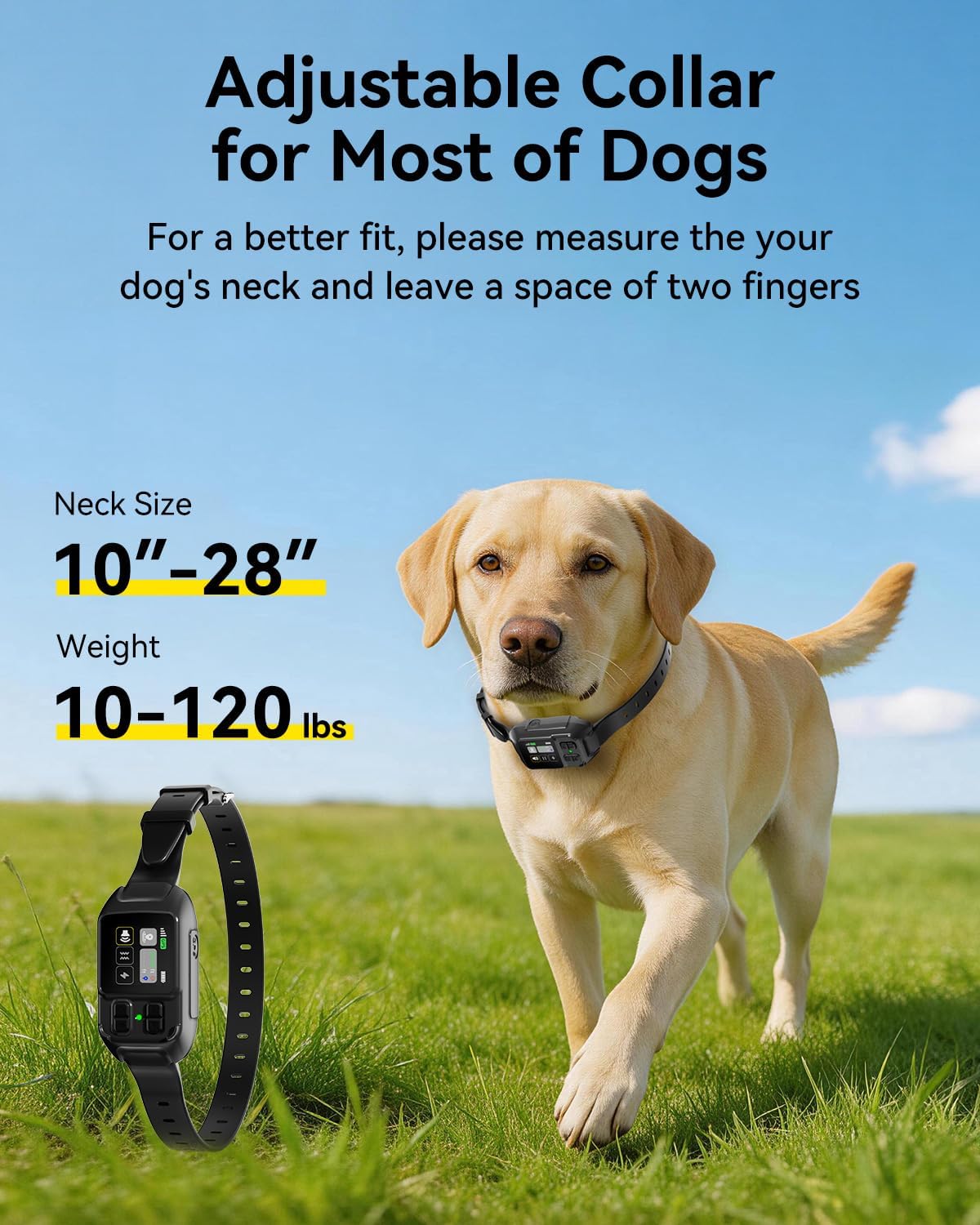 GPS Wireless Dog Fence with Customizable/Circular Boundary for Dog 10 lbs+