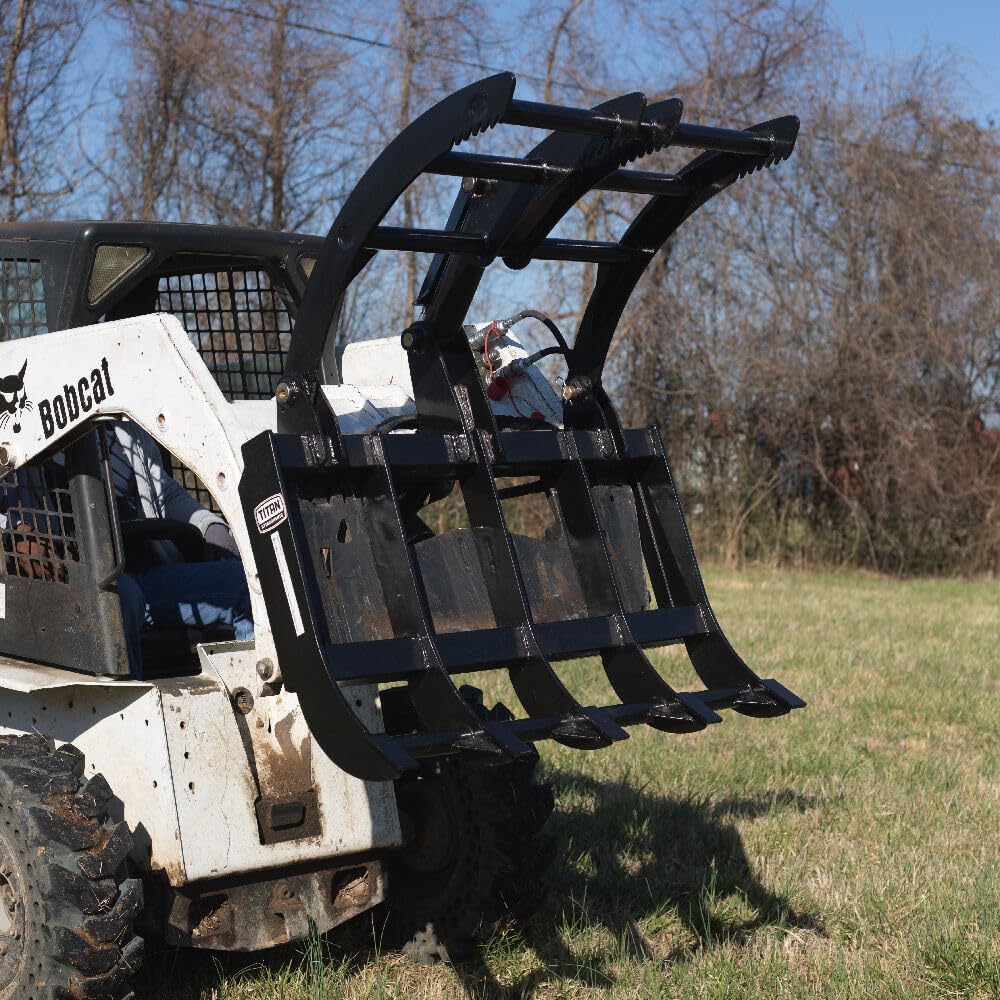 Skid Steer 48" Light-Duty Single Cylinder Root Grapple Rake, Economy Series