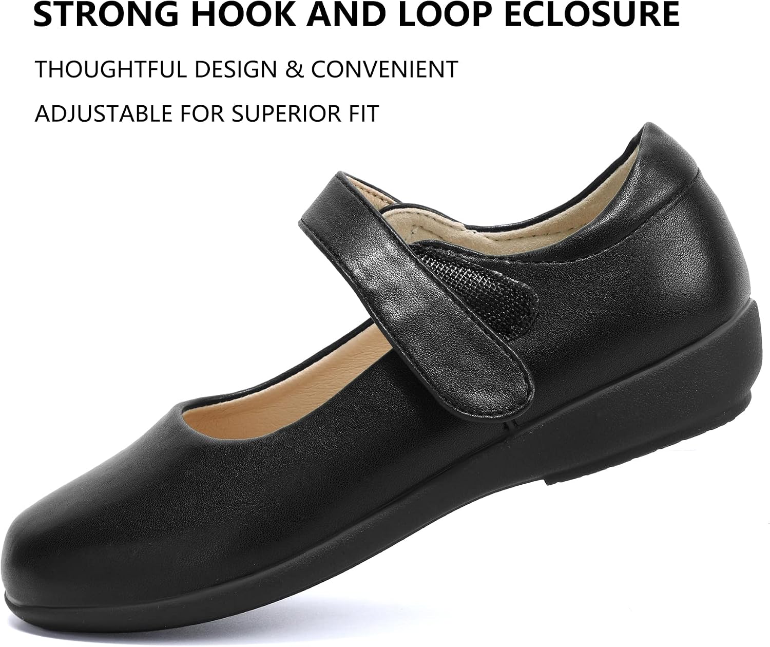 Girls Mary Jane School Uniform Flats Dress Shoes | Toddler/Little Kid/Big Kid, Roomy Round Toe, Breathable Insoles