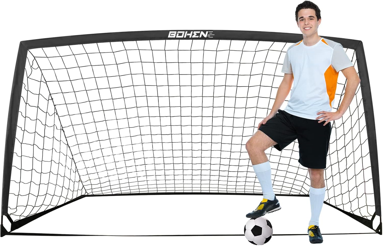 Soccer Goals for Backyard, 6x4 / 9x5 FT Soccer Net with Target Gate | Easy Set Up, Foldable Frame, Stable Poles and