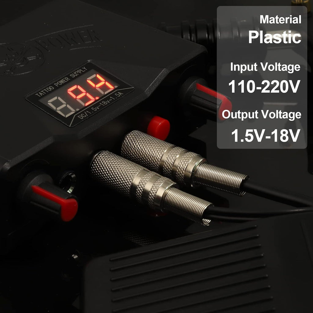 Tattoo Power Supply Kit Dual Digital Tattoo Machine Power Supply
