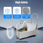 55L/14.5Gal Mobile Fryer Filter, 550W Commercial Fryer Filter Machine Cart, Stainless Steel Oil Filter Machine