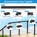 Black Extension Connectors for Cable Railing Flat Handrail