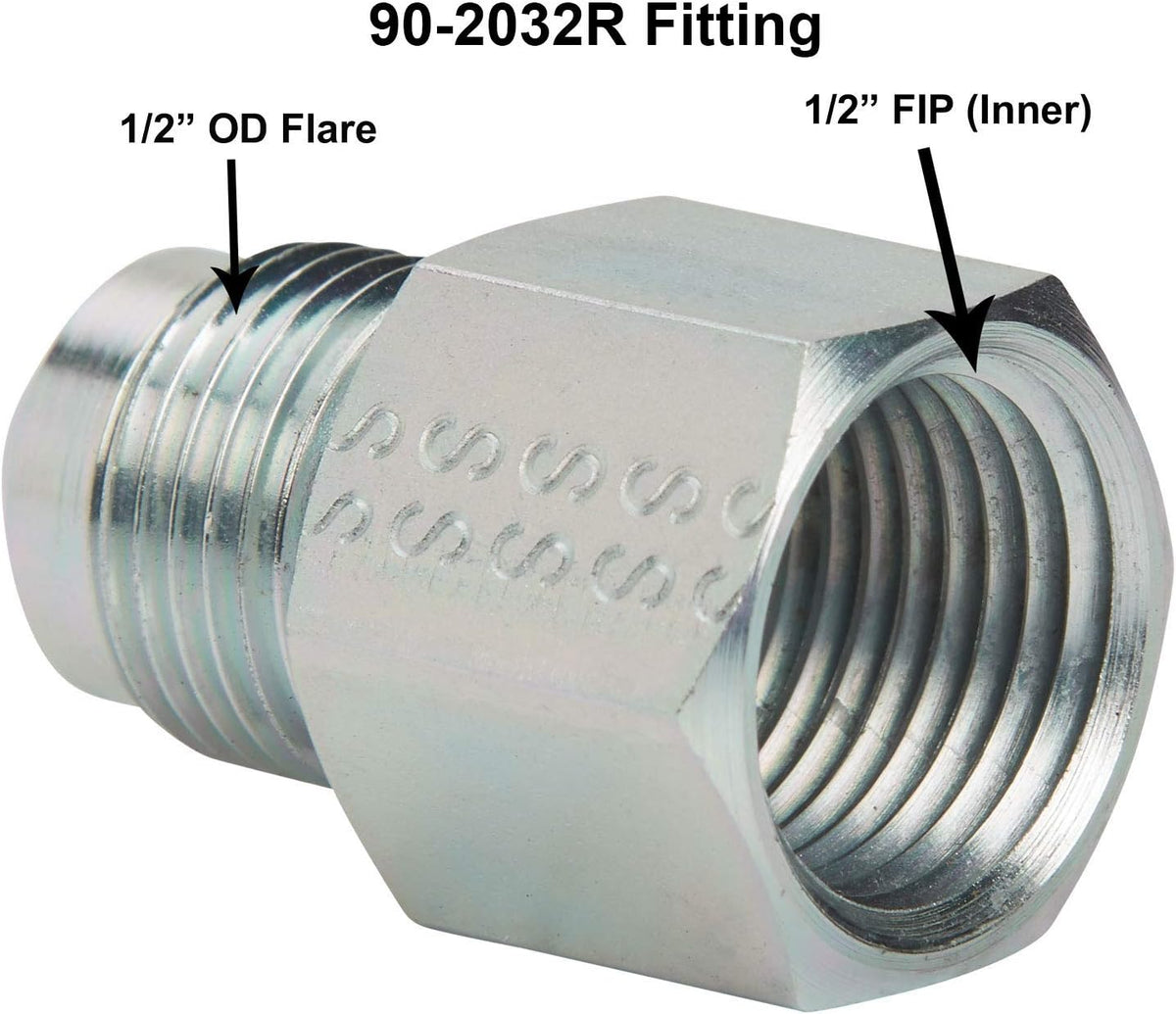 Dormont 90 Series Brass Gas Flare Fitting, 1/2" OD Flare x 1/2" FIP Adapter