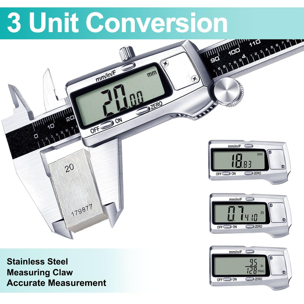 Kynup Digital Caliper, Caliper Measuring Tool, Micrometer, Full Turn Off