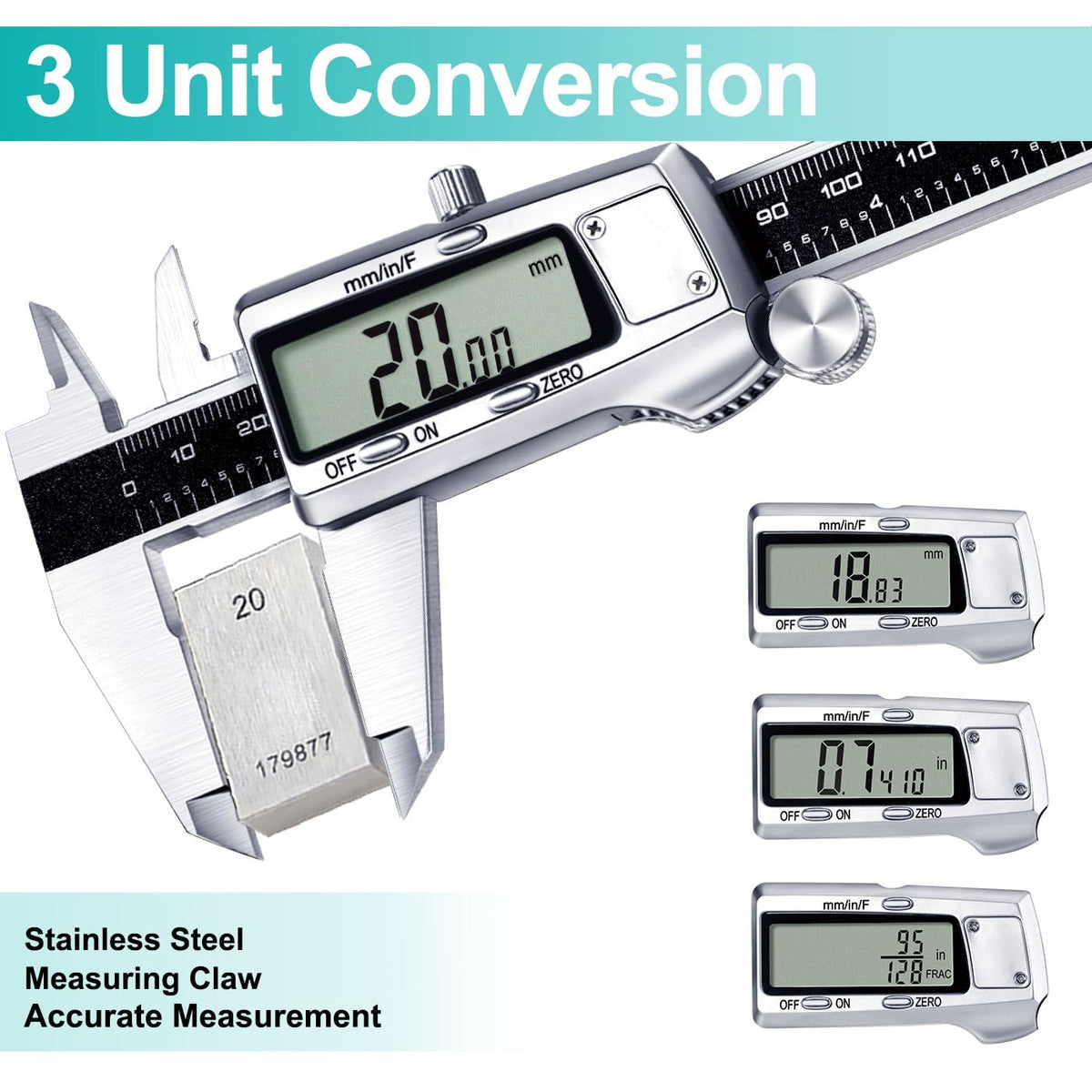 Kynup Digital Caliper, Caliper Measuring Tool, Micrometer, Full Turn Off
