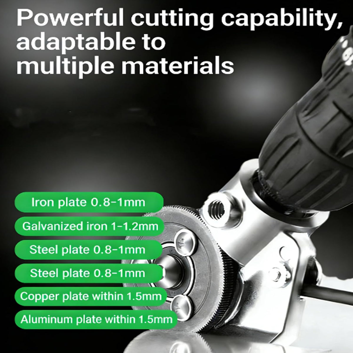 Upgraded Drill Nibbler Attachment, Titanium Drill Nibbler Sheet Metal Cutting Tool, Metal and Vinyl Slitter, Sheet
