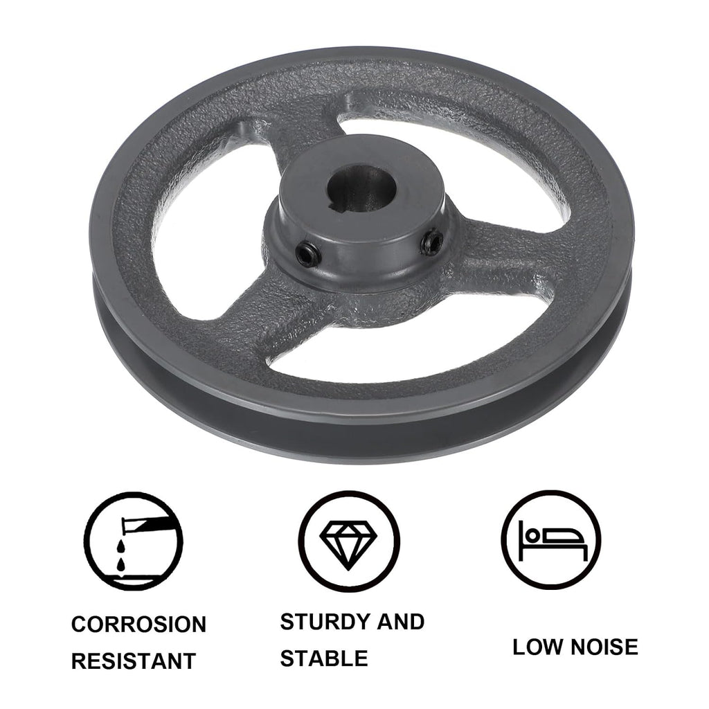 uxcell AK61-3/4 V-Belt Sheave 3/4" Bore, 5.95" OD, Single Groove Web Sheave