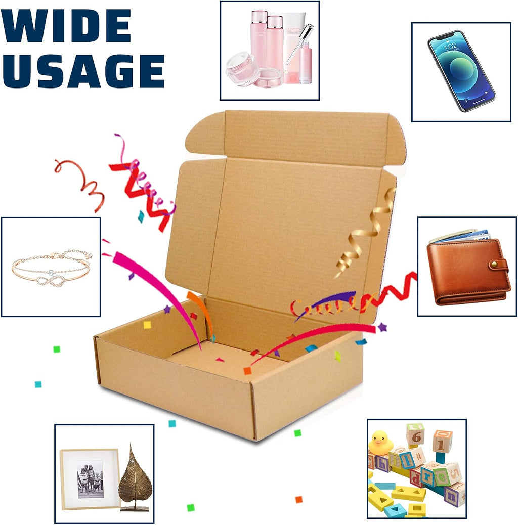 Shipping Boxes 25 Pack,Brown Corrugated Strong Cardboard Mailer Boxes for Packaging Small Business,Mailing,Craft