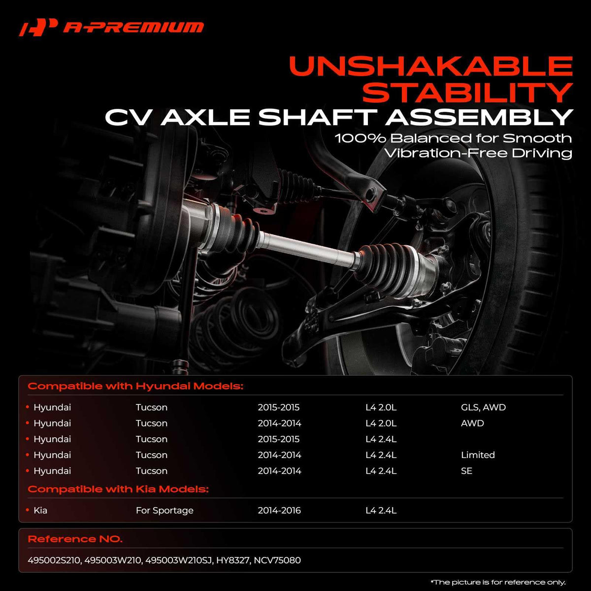 A-Premium Front Left Driver Side CV Axle Shaft Assembly