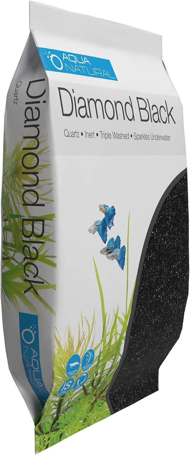 Aquarium Substrate, Diamond Black Gravel, 10lb | 1-2mm