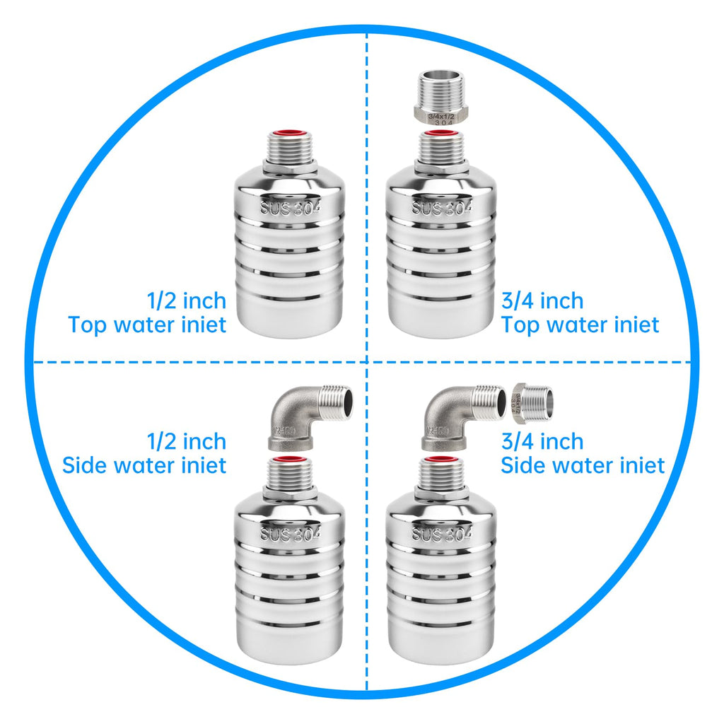Float Valve Automatic Water Level Control Water Float Valves 1/2 to 3/4in