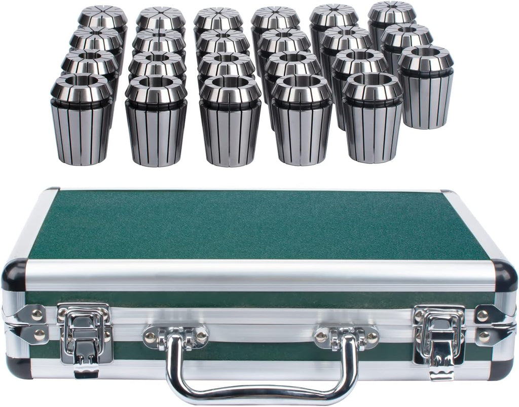 23 Pcs ER40 Collet Set in Aluminum Box, 1/8-1" Size Shank Chuck