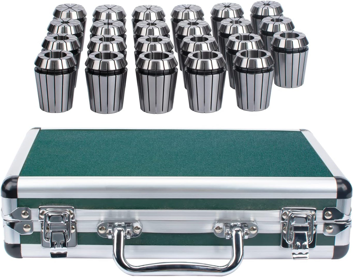23 Pcs ER40 Collet Set in Aluminum Box, 1/8-1" Size Shank Chuck