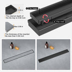 24 Inch Linear Shower Drain, with Tile Insert Grate (Matte Black)