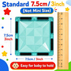 Magnetic Tiles for Kids, STEM Building Magnetic Blocks, 100-Piece