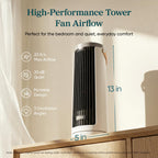 Tower Fan for Bedroom, 20dB Quiet Desk Fan, Easy to Carry & Plug-in