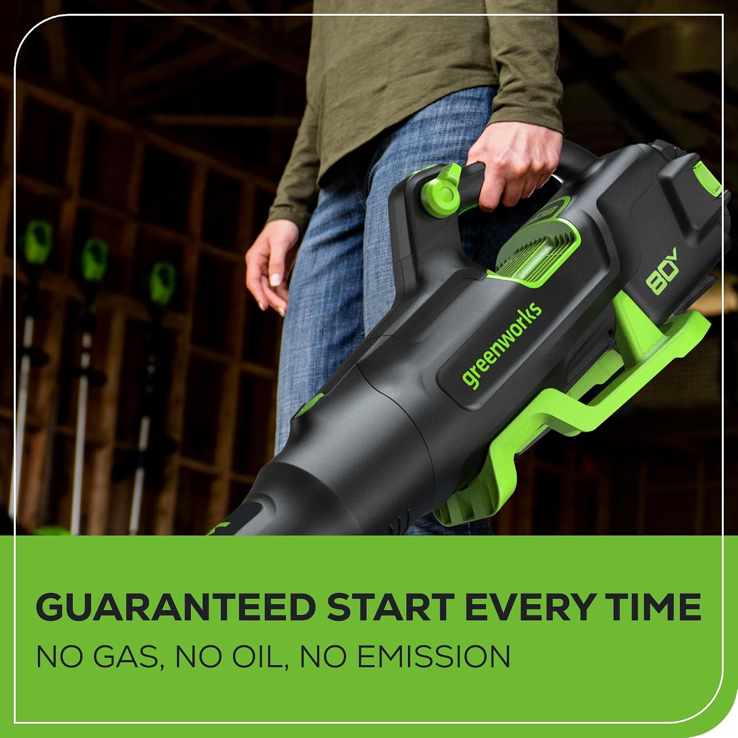 80V Electric Leaf Blower, 770 CFM, 4.0 Ah Battery and Charger